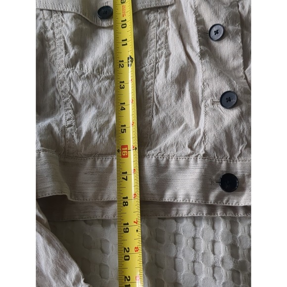 MM Lafleur Anna 2.0 Slubbed Stretch Linen Jacket Button Sz XL Cream Lightweight - Picture 8 of 13